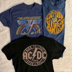 3 classic band T-shirts